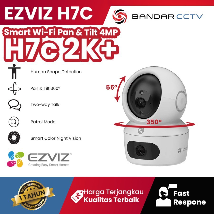 Jual Ezviz H C K Kamera Pintar Dengan Fitur Pan Tilt Mp Shopee