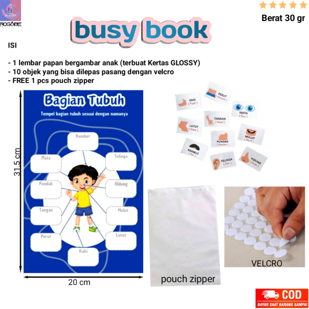 Jual Busy Page Body Mainan Lepas Tempel Montessori Toys Mainan