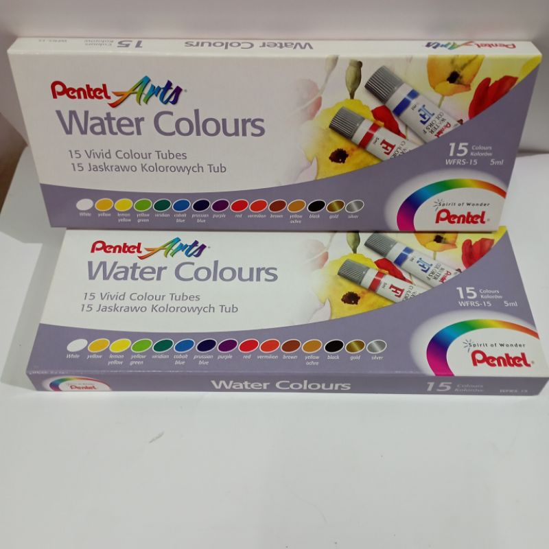 Jual CAT AIR PENTEL ARTS WATER COLOR WFRS 15 Warna 5ml Pcs Shopee