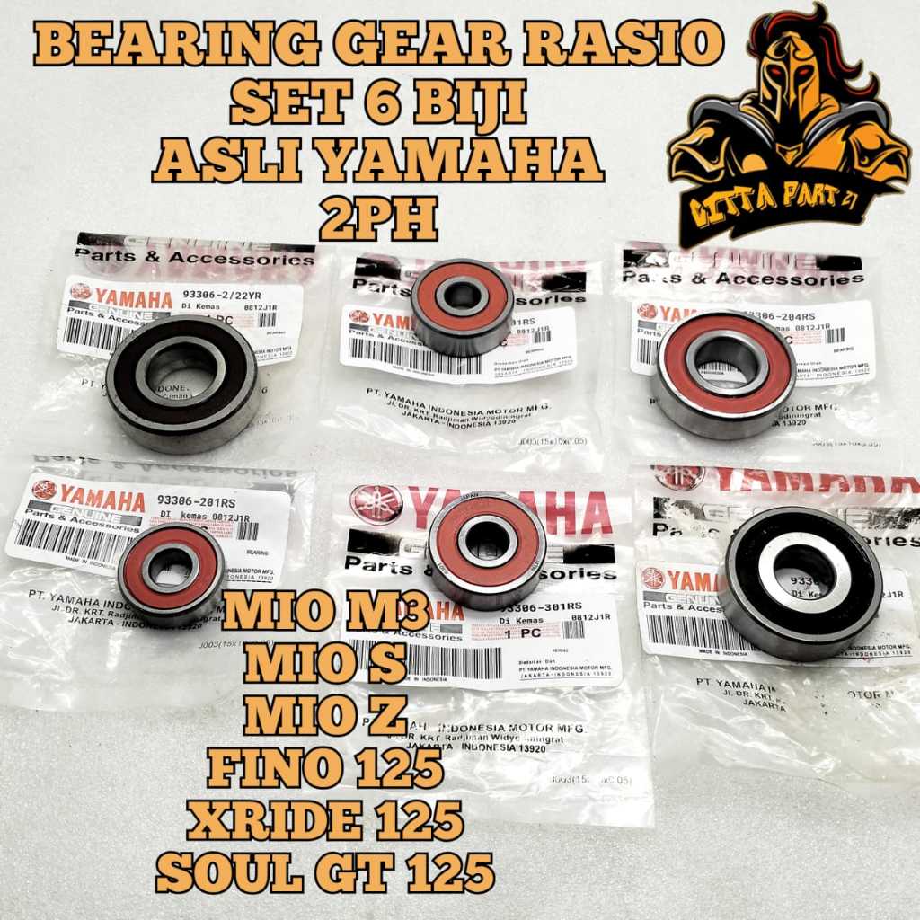 Jual BEARING KELAHAR GIGI RASIO SET KOMPLIT 6 BIJI ASLI ORIGINAL YAMAHA