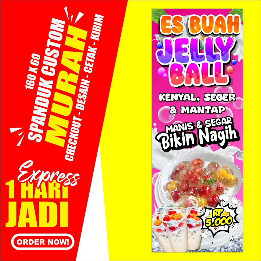 Jual Banner Buah Jelly Ball Spanduk Fruit Jelly Ball Ukuran X