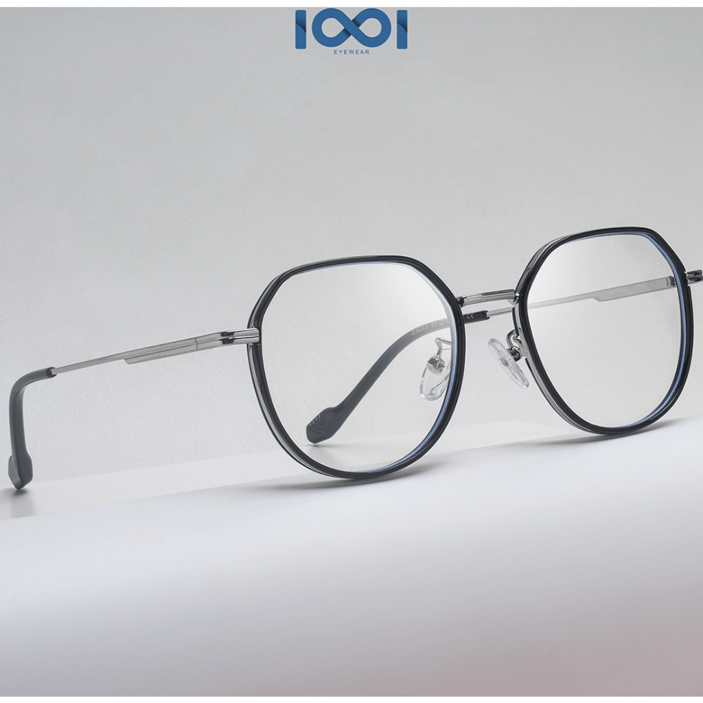 Jual IOOI Eyewear Frame Kacamata Geometric Metal TR 90 Lentur Bisa