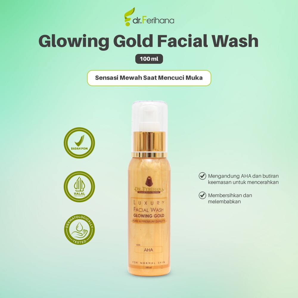 Jual Dr Ferihana Luxury Facial Wash Glowing Gold With Aha Ml