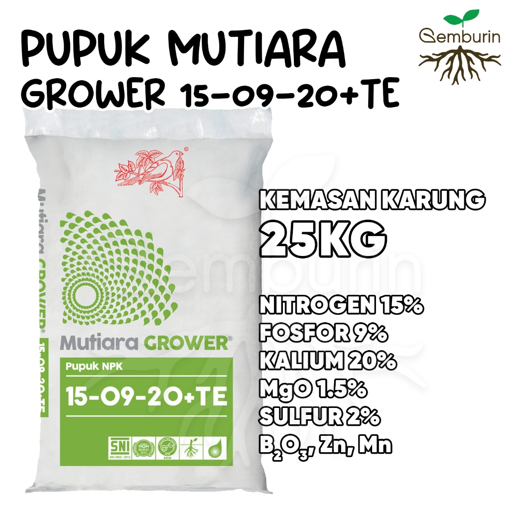 Jual Pupuk Npk Mutiara Grower Te Hijau Karung Kg Kemasan