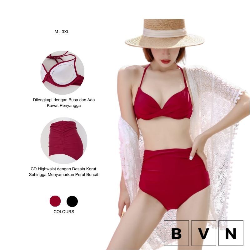 Jual Bvn Big Size Swimwear Bikini Set Baju Renang Wanita Shopee