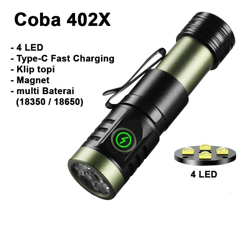 Jual NEW UPGRADE SENTER COBA EDC MINI LED 4xLED P35 MULTIFUNGSI UTK 2