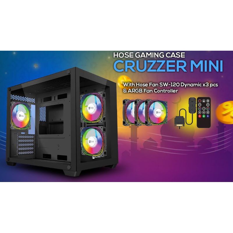 Jual Casing Gaming Hose Cruzzer Mini Matx Fan Argb Remote