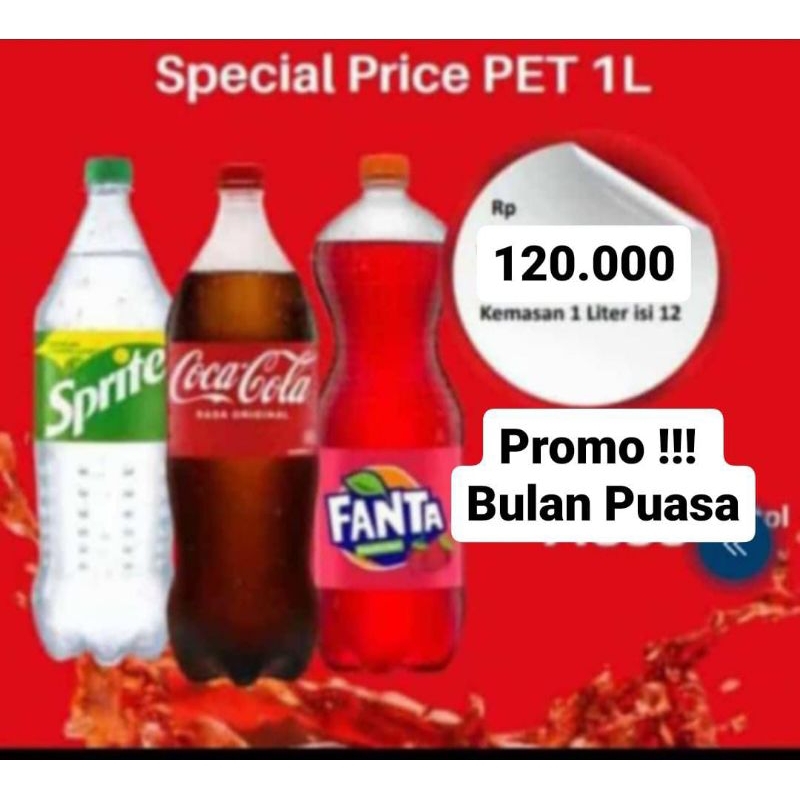 Jual Coca Cola Fanta Sprite 1 Liter Isi 12 Botol Khusus Instan Gojek