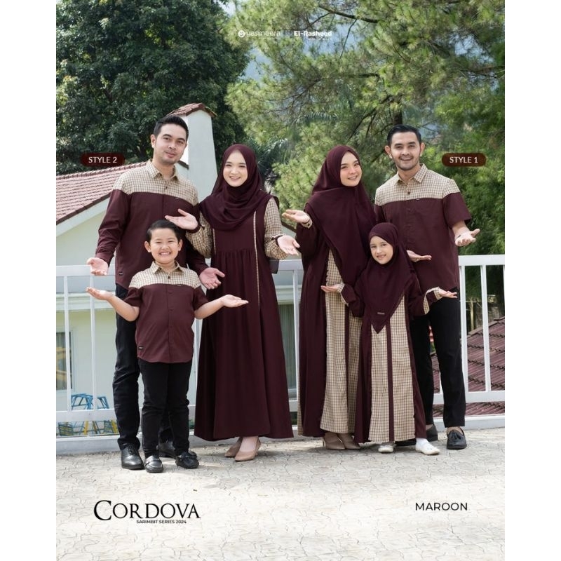 Jual Sarimbit Yasmeera Cordova Maroon Couple Keluarga Lebaran