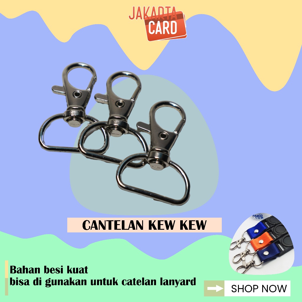 Jual KEW KEW Kait Besi Cantelan Gantungan Pengait Pita Lanyard ID Name