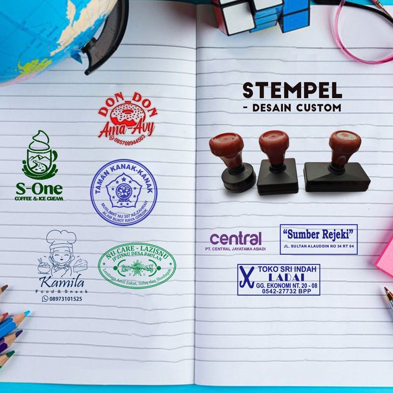 Jual Stempel Perusahaan Toko Logo Nama Tandatangan Lunas Desain