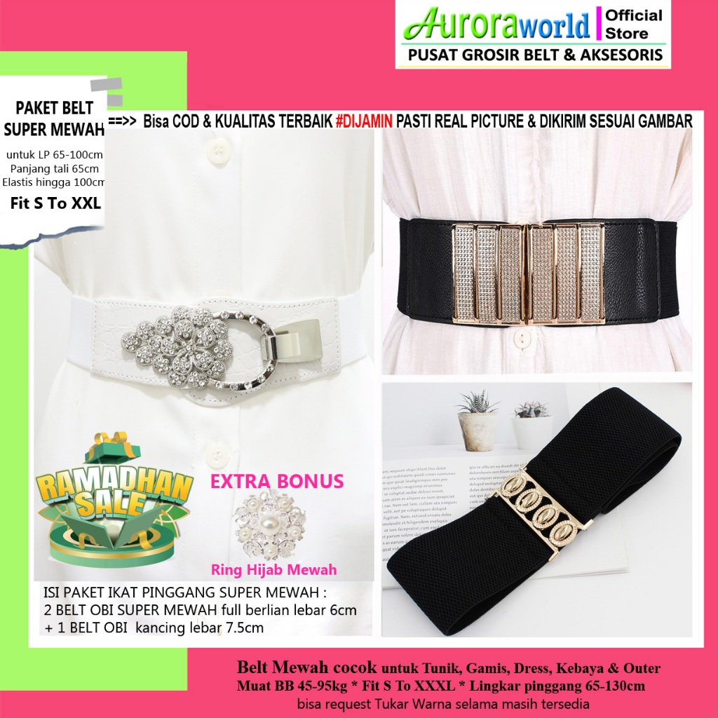 Jual Auroraworld Paket Ikat Pinggang Wanita Paket Bundling Super Mewah