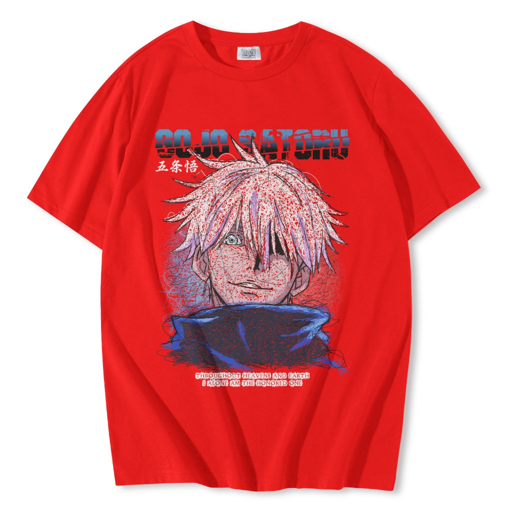 Jual Tshirt Gojo Scribble Art Red Bundling Pack Anime Manga Jujutsu