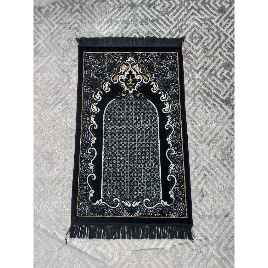 Jual SAJADAH AYDIN MENSUCAT BLACK AND WHITE ULTRA MADE IN TURKI 70X110