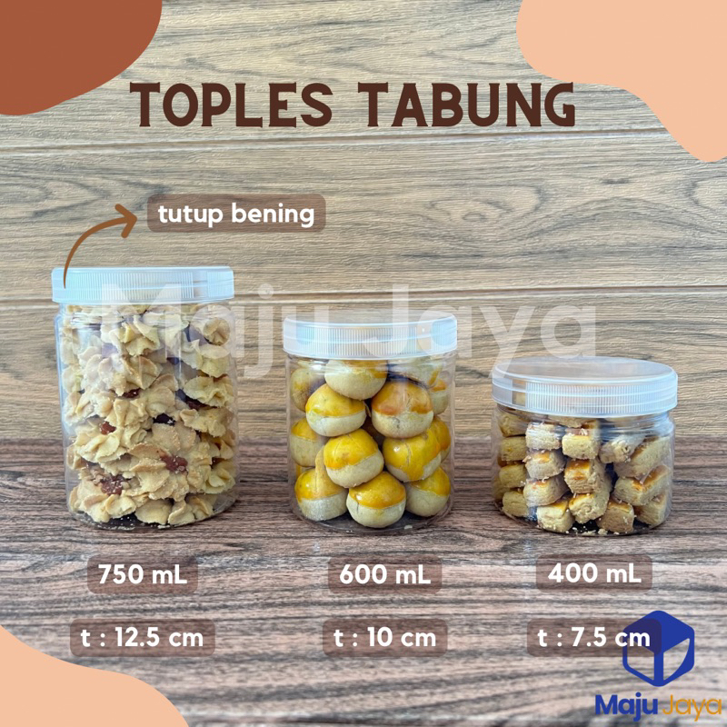 Jual Ecer Toples Tabung Jar Plastik Bening Toples Tempat Kue Kering