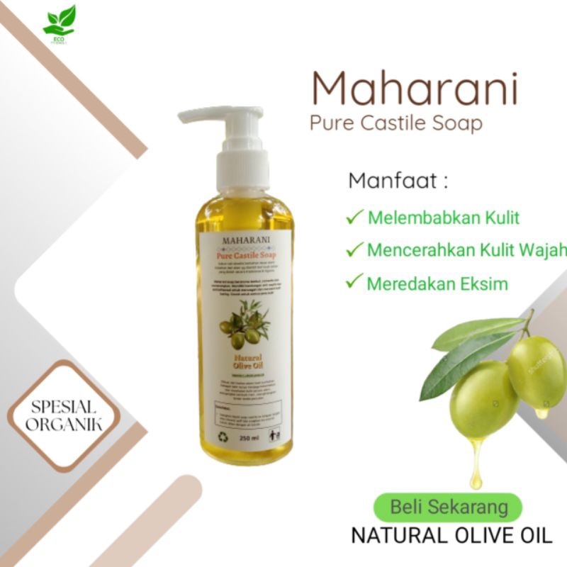 Jual Maharani Castile Soap Natural Olive Oil 250ml Sabun Mandi