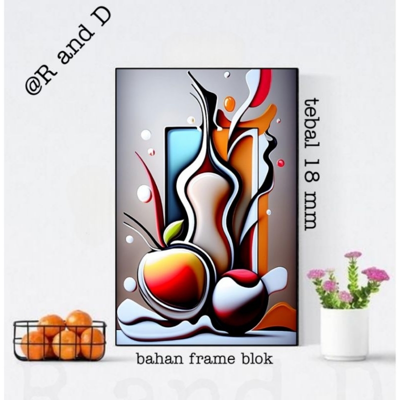 Jual Hiasan Dinding Lukisan Abstract Ukuran 47x31 Dekorasi Dinding