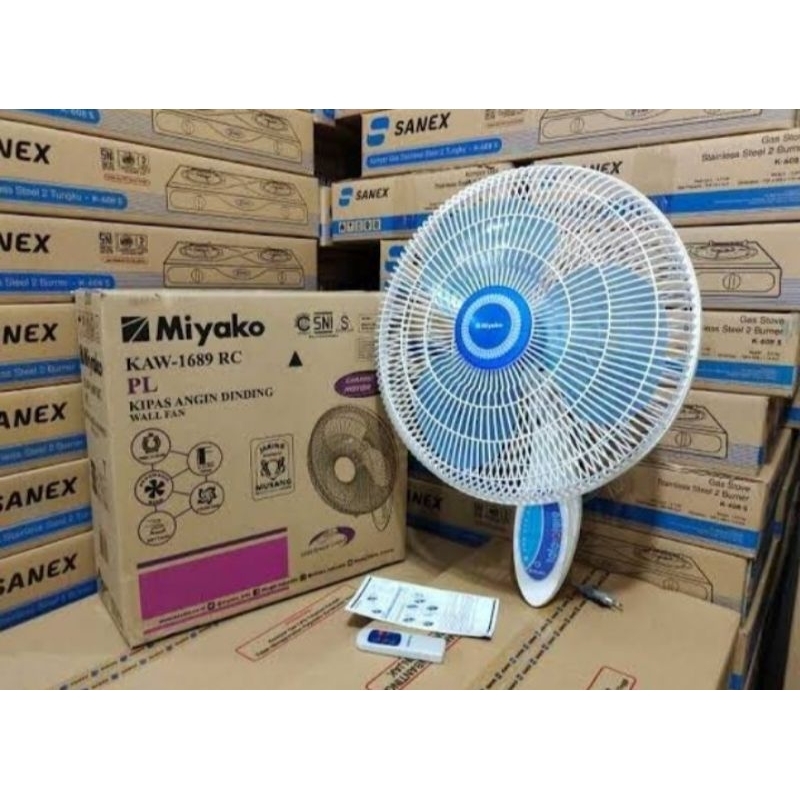 Jual Kipas Angin Wall Fan Remote Miyako KAW 1689 RC Kipas Dinding