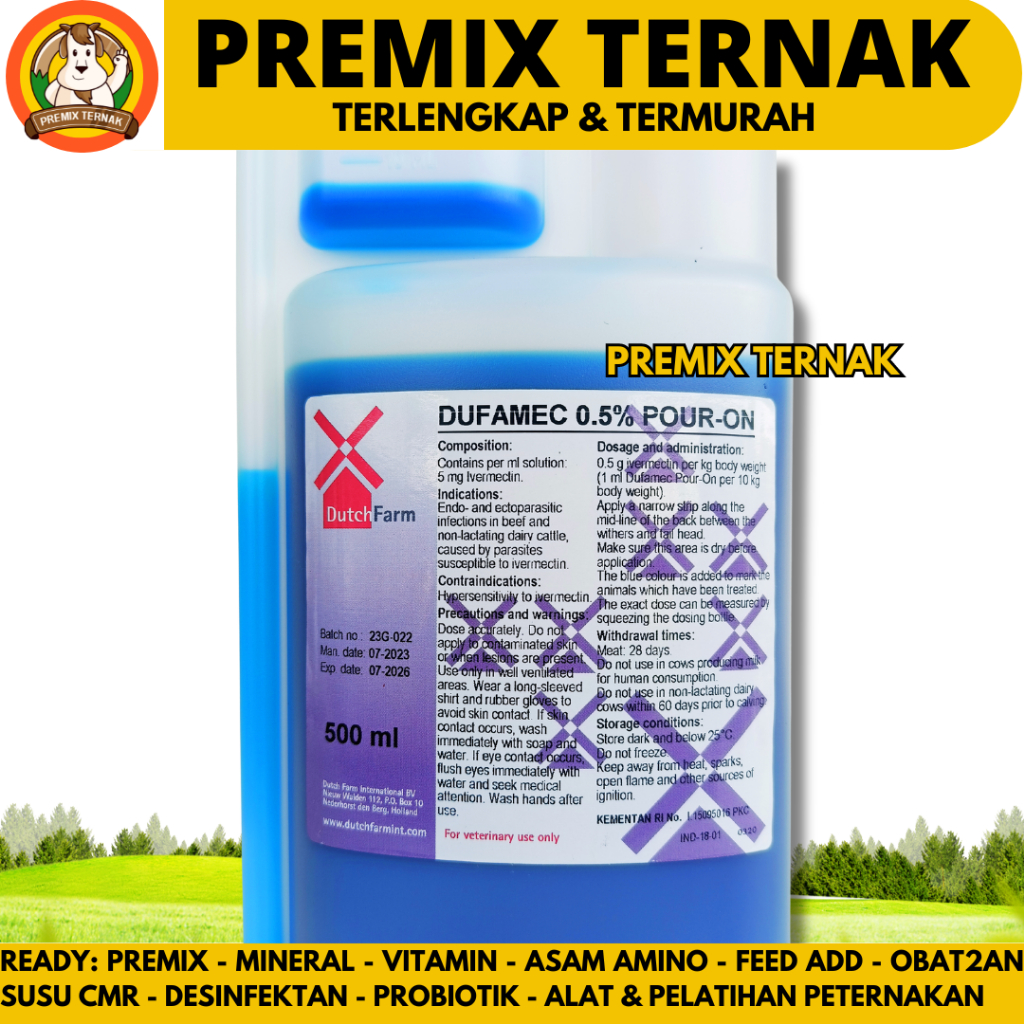 Jual DUFAMEC POUR ON 500ML Obat Kutu Gudig Scabies Tetes Punggung