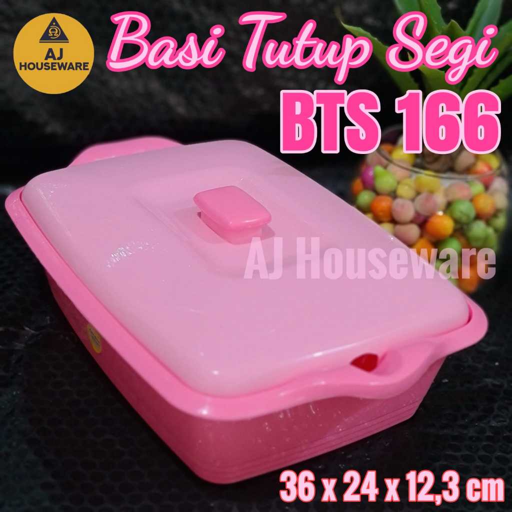 Jual BTSB 166 BASI PRASMANAN TUTUP SEGI BESAR PINK 3200 ML MANGKOK