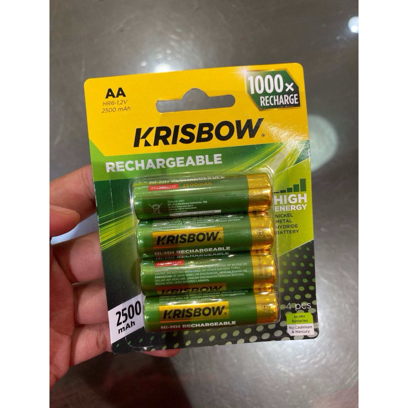 Jual Krisbow Set Baterai Rechargeable Size Aa Mah Pcs Shopee