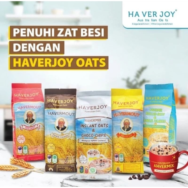 Jual HALAL HAVERJOY OATMEAL 1 KG AUSTRALIA OAT HAVERMOUT SARAPAN