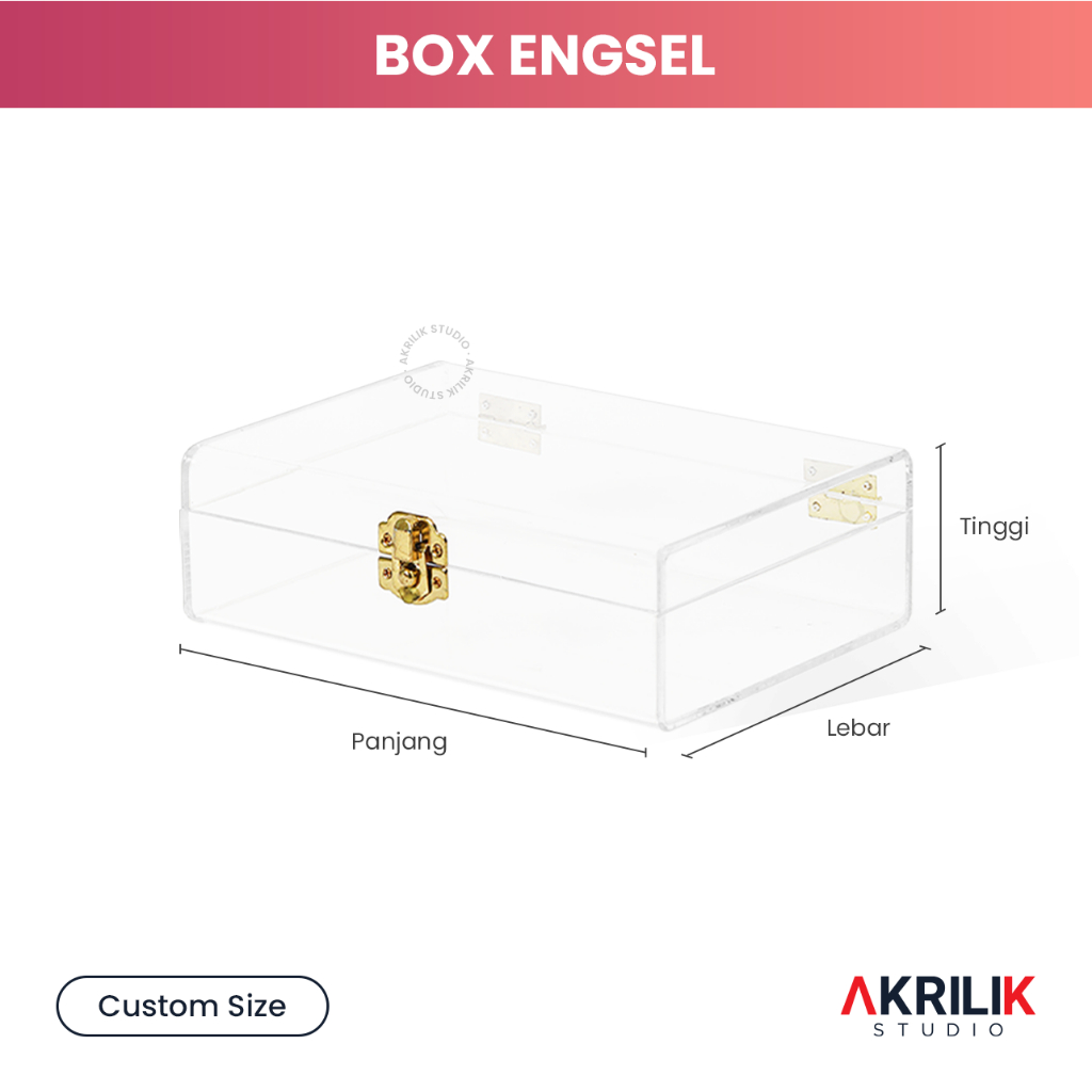 Jual Custom Box Engsel Acrylic Organizer Kotak Akrilik Hinges Kustom