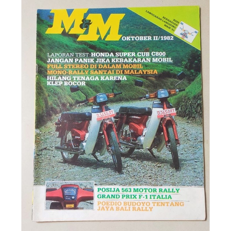 Jual Majalah Mobil Motor Oktober Laporan Test Honda Super Cub