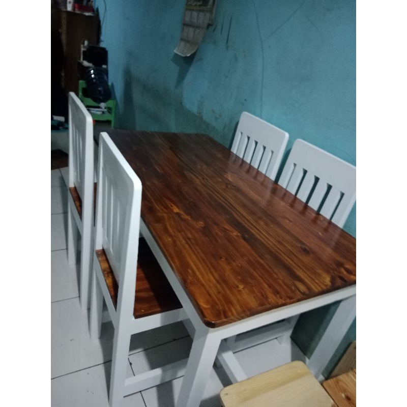 Jual Meja Makan Kursi Sender Untuk Restoran Full Kayu Jati Belanda