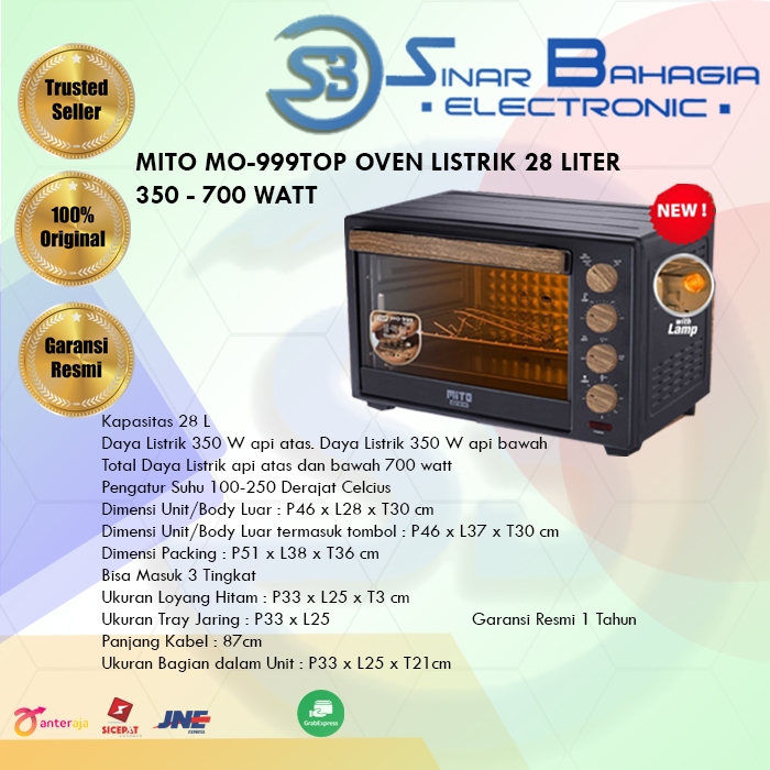 Jual MITO MO 999TOP OVEN LISTRIK 28 LITER 350 700 WATT NEW KHUSUS