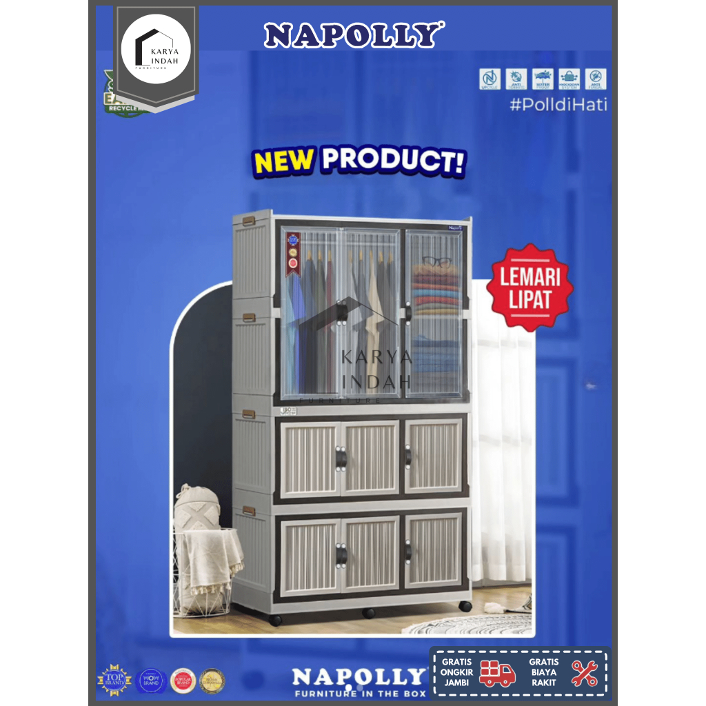 Jual Lemari Plastik Napolly Folding Policabine Mini Cabinet