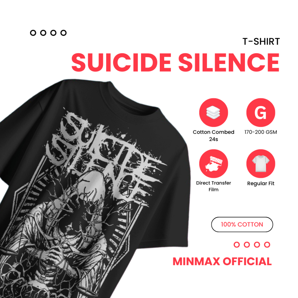 Jual Minmax T Shirt Kaos Band Suicide Silence Cotton Combed S