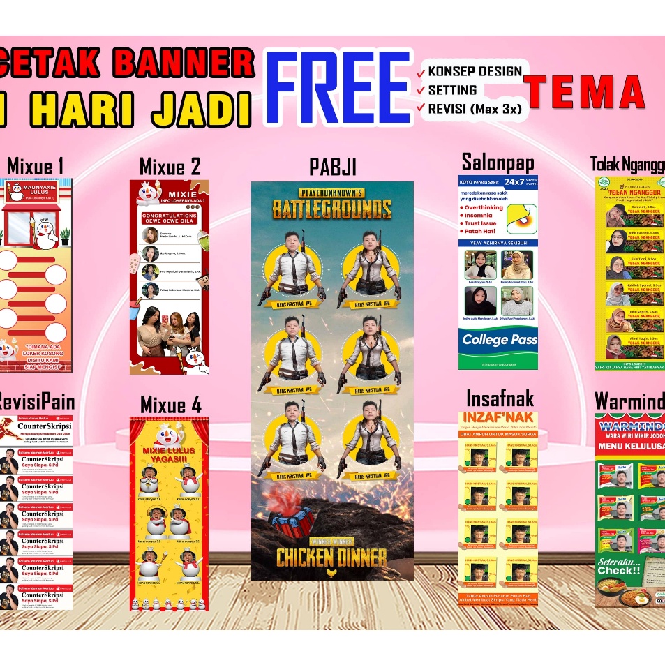 Jual Harga Hemat Cetak Banner Wisuda Sidang Skripsi Kelulusan