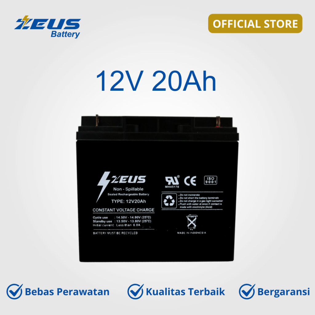 Jual Aki Genset 12v 20ah 12 V 20 Ah VRLA Zeus Baterai Kering MF