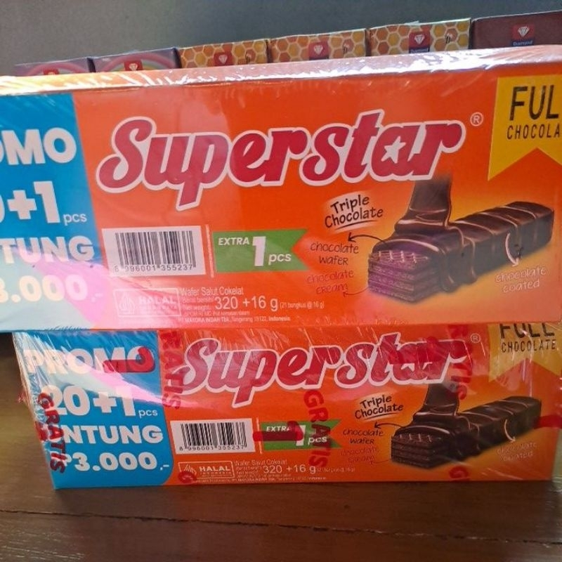 Jual Superstar Triple Chocolate Kemasan NEW 1 Kotak Isi 20 1