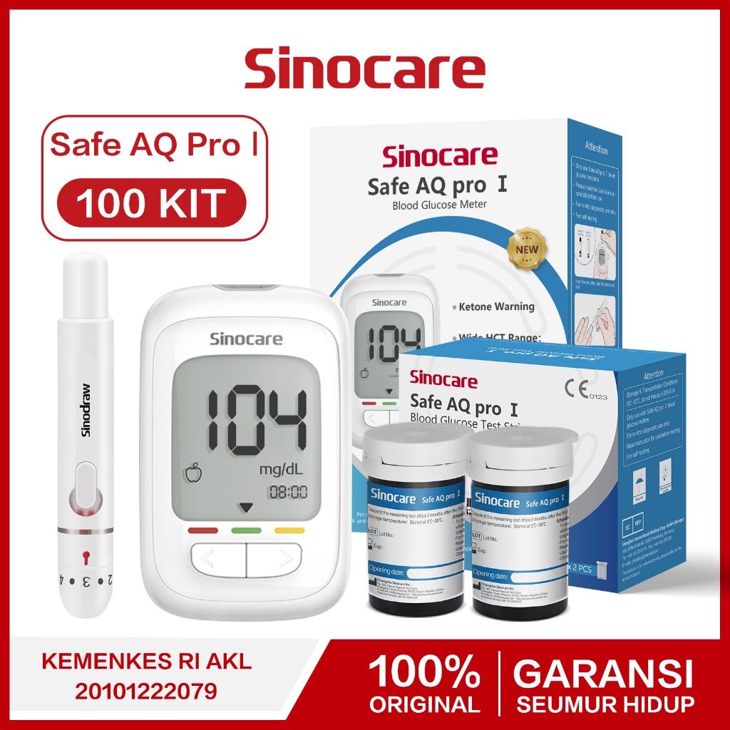 Jual Alat Ukur Cek Gula Darah Instant Sinocare Safe AQ Pro 1 500 Memori