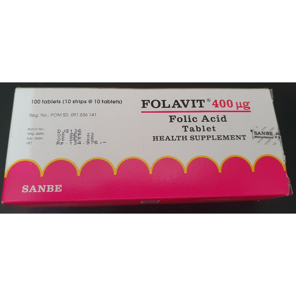 Jual Folavit 400 Mg Suplemen Kehamilan Asam Folat 1 Strip 10