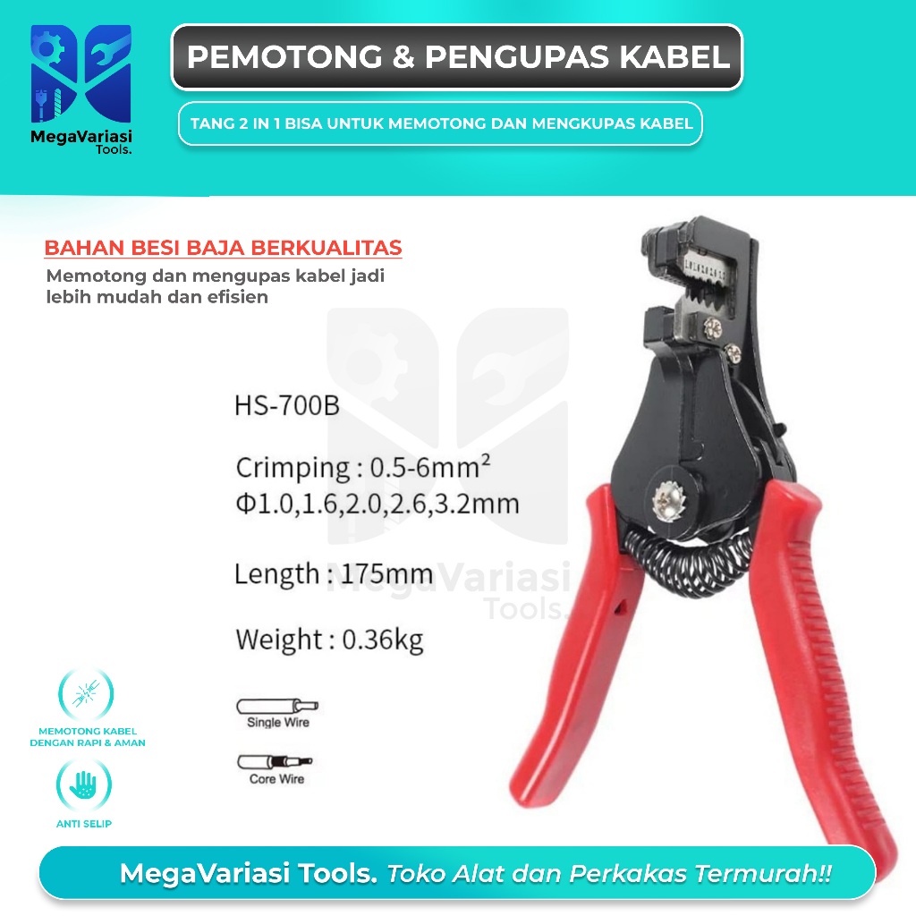 Jual Tang Kupas Kabel Pengupas Potong Gunting Pemotong Kabel Wire