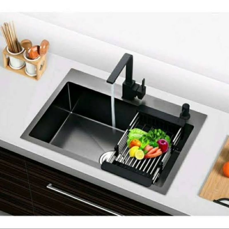 Jual Paket Lengkap Kitchen Sink 6045 Black Paket Kran L Hitam Shopee