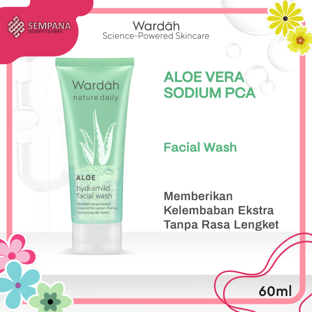 Jual Sempana Wardah Nature Daily Aloe Hydramild Facial Wash Ml