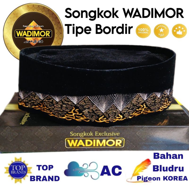 Jual Songkok Wadimor Bordir Ac Bludru T Kopyah Hitam Kopiah Polos