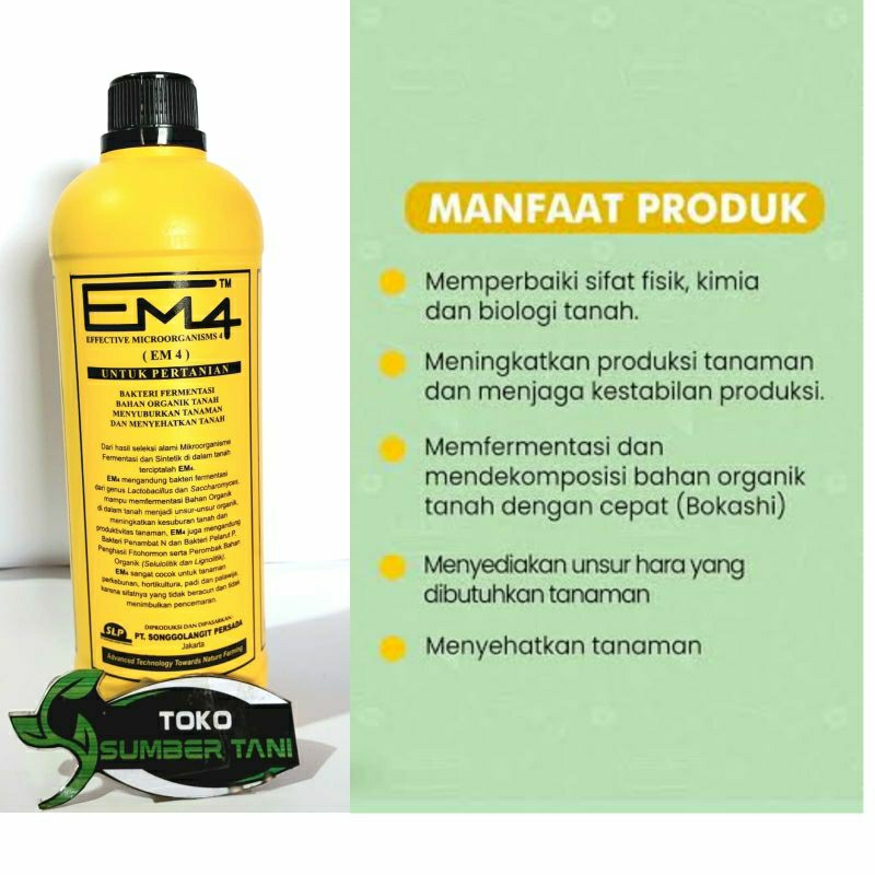 Jual EM4 Mikro Organisme PERTANIAN Pupuk Organik Cair Tanaman 1 Liter