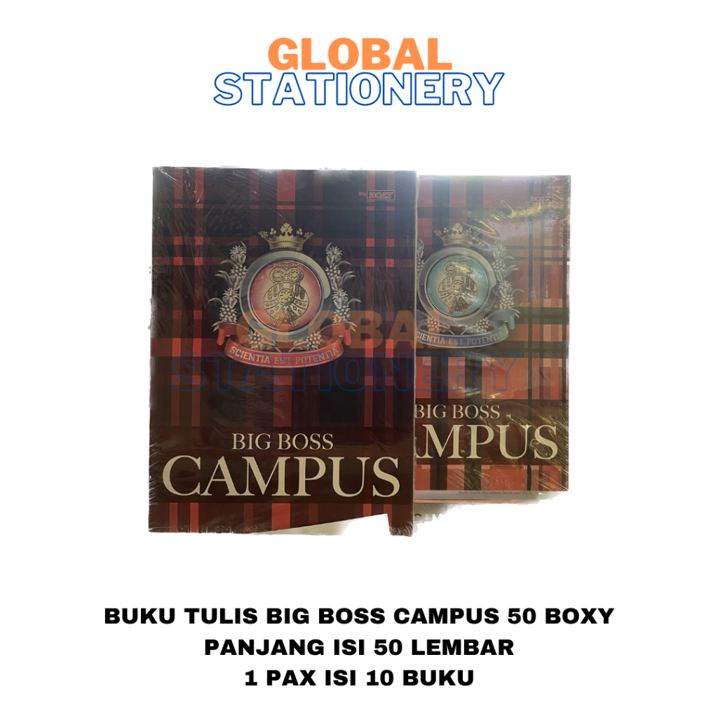 Jual BUKU TULIS BIG BOSS 50 LEMBAR UKURAN BOXY PANJANG ISI 10 BUKU