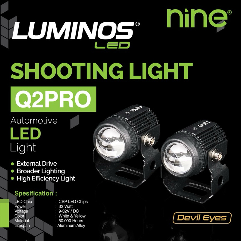 Jual NINE LUMINOSLED SEPASANG LAMPU SOROT LASER TEMBAK MINI Q2 DAN