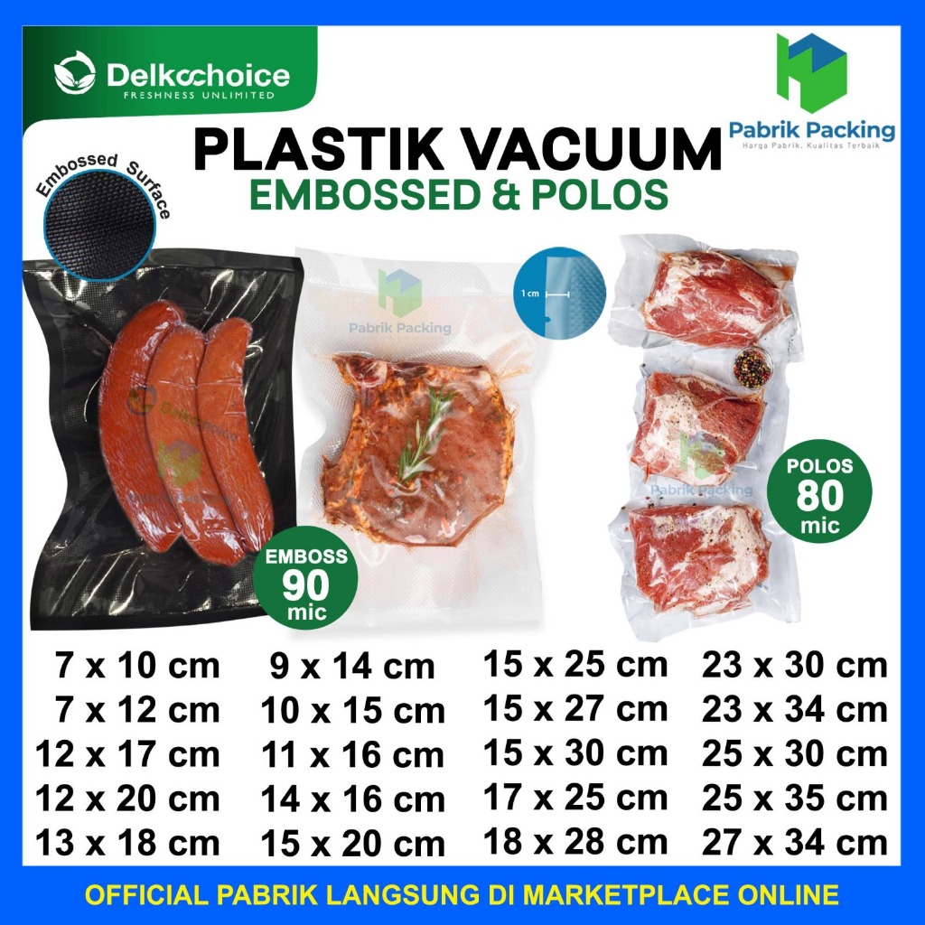 Jual Plastik Vacuum Vacum Bag Embossed Delkochoice Plastik Vakum