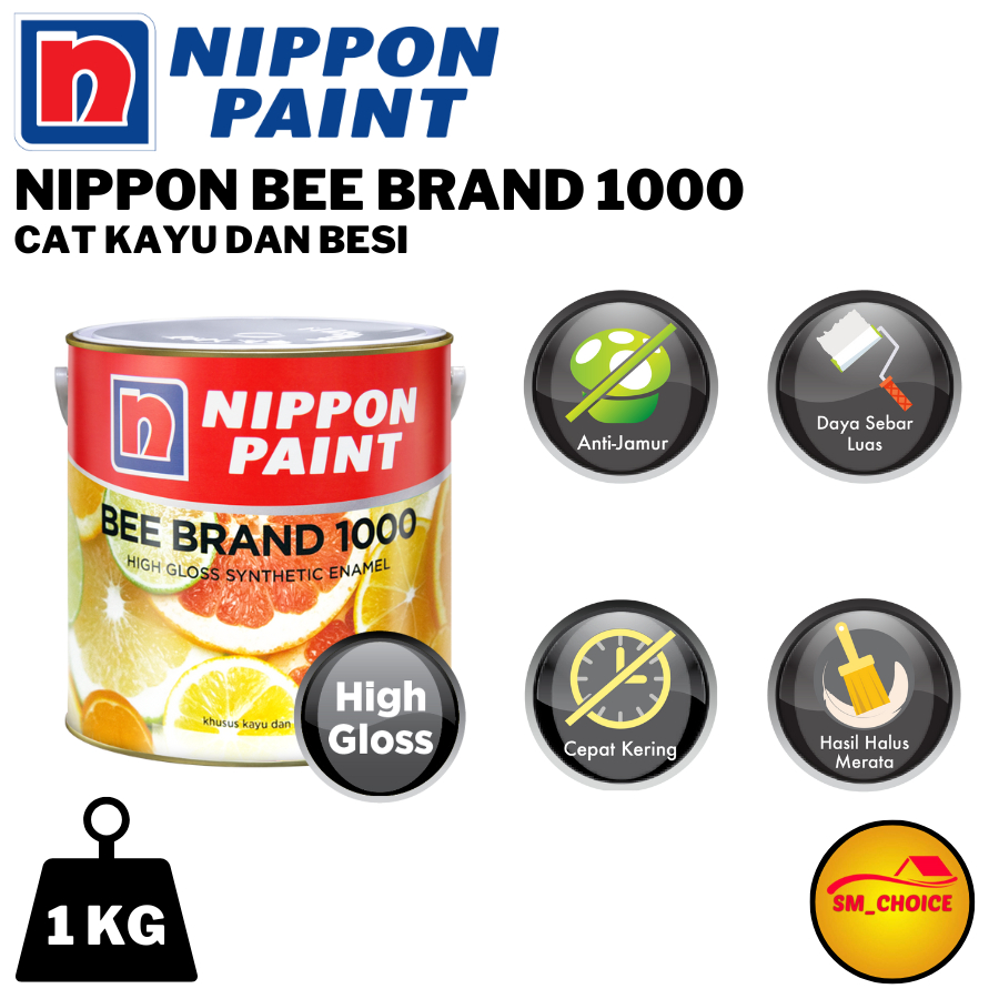 Jual Bee Brand L Cat Kayu Besi High Gloss Nippon Paint Kg