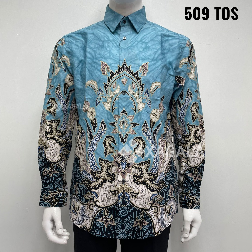 Jual Alisan Kemeja Batik Pria Lengan Panjang Slimfit V Shopee Indonesia