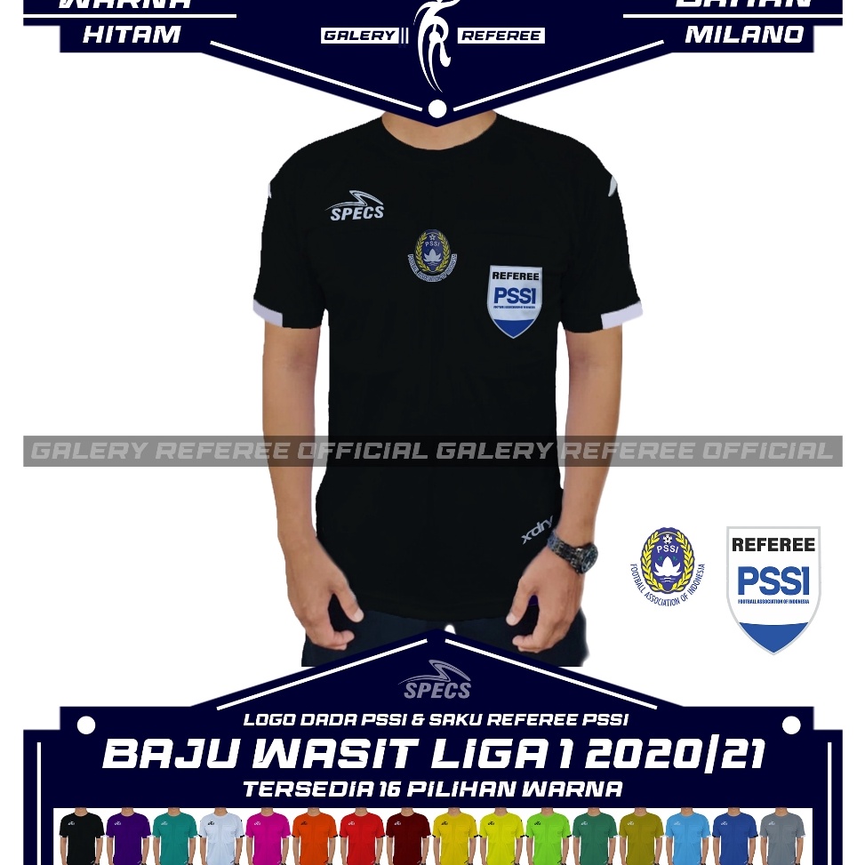 Jual Wasit Baju Wasit Specs Logo Dada Pssi Saku Referee Pssi