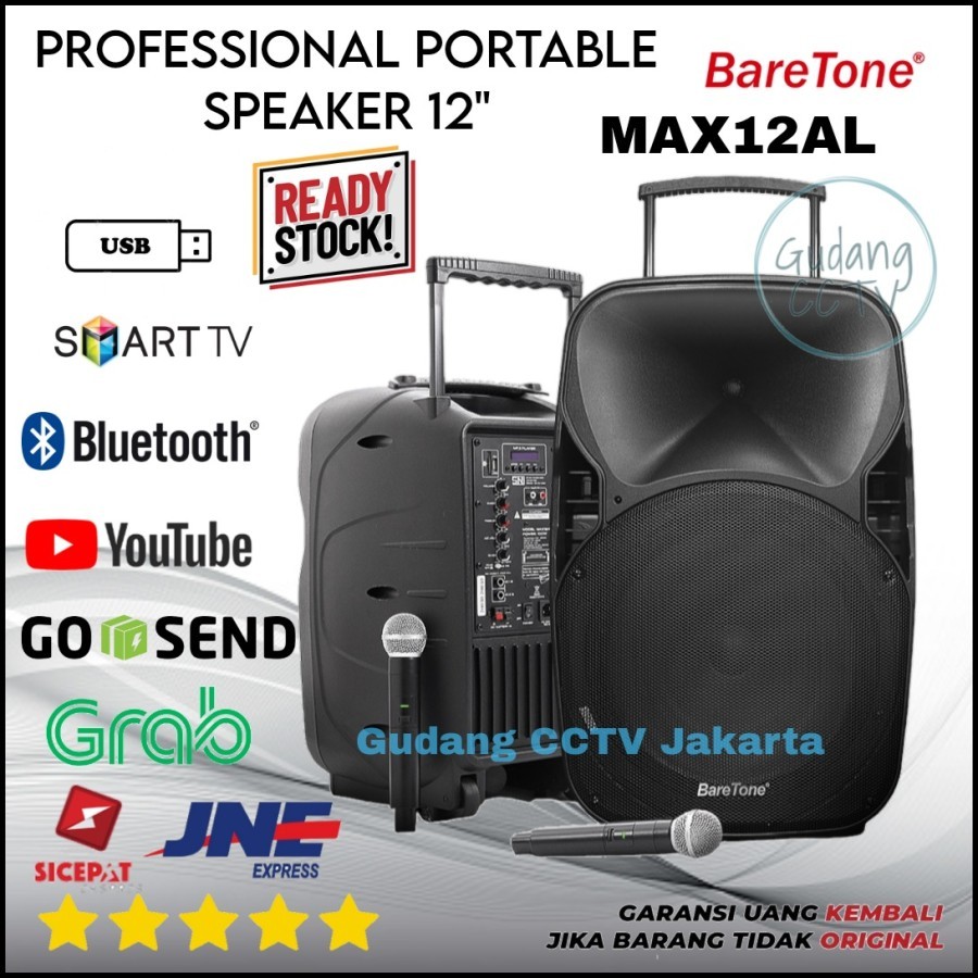 Jual Speaker Aktif Portable Baretone Max Al Inch Bluetooth