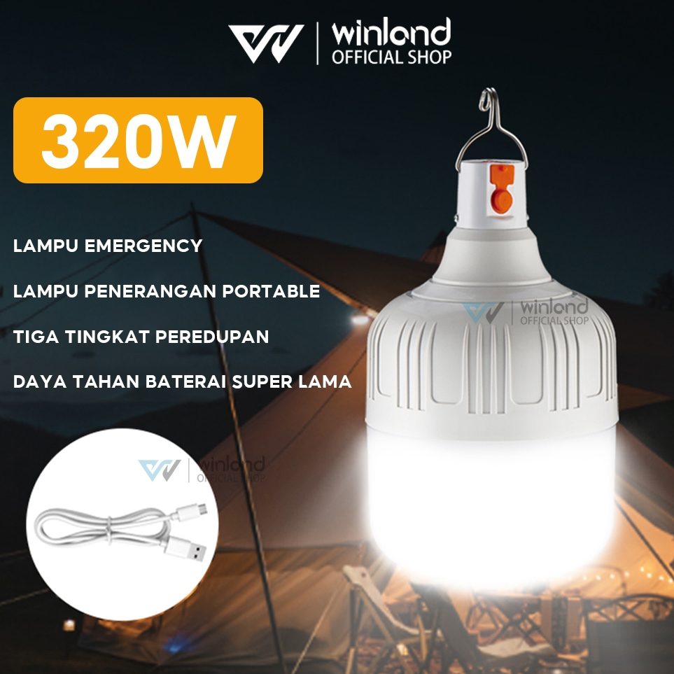 Jual COD Winland Lampu Emergency Bulb LED 120W 320W 450W Lampu Camping